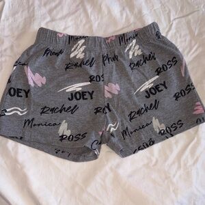 FRIENDS Gray Shorts with Pink & White Script